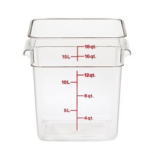 SQUARE FOOD CONTAINER 18 QT CLEAR
