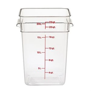SQUARE FOOD CONTAINER 22 QT CLEAR