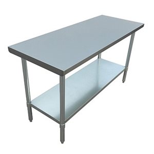 S / S WORK TABLE 24"x60" W / GALVANIZED UNDERSHELF AND LEGS