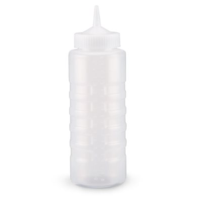 GRADUATED SQUEEZE BOTTLE 32 OZ CLEAR WIDE MOUTH