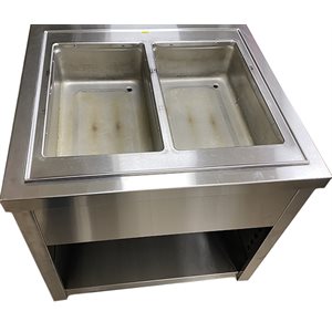 VOLLRATH TWO BASIN WARMER WITH CABINET 32"W X 30"D
